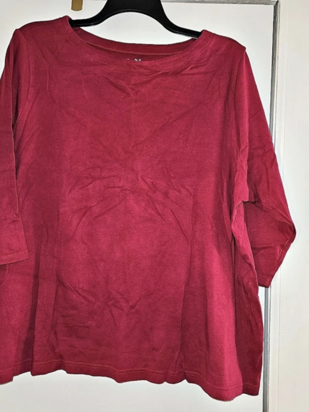 Croft & Barrow Long 3/4 Sleeve Top in Pink Size 3X